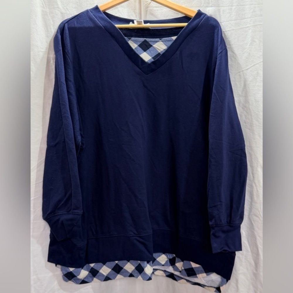 Woman Within Navy Pullover Top
